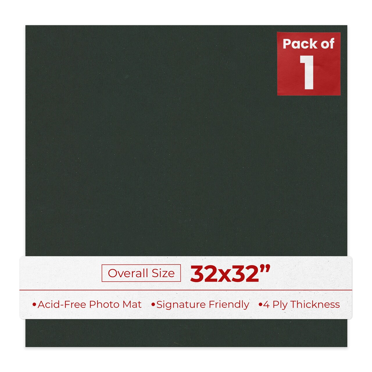 Textured Black 32x32 Uncut Mat Board - Blank Sheets, No Opening